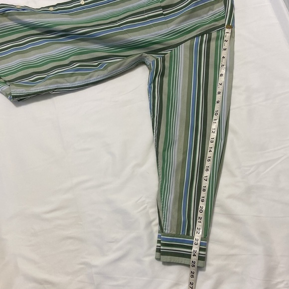 GAP,CLASSIC FIT,LONG SLEEVE,GREEN,TAN & STRIPED,BUTTON UP SHIRT.SIZE-L - Picture 7 of 10